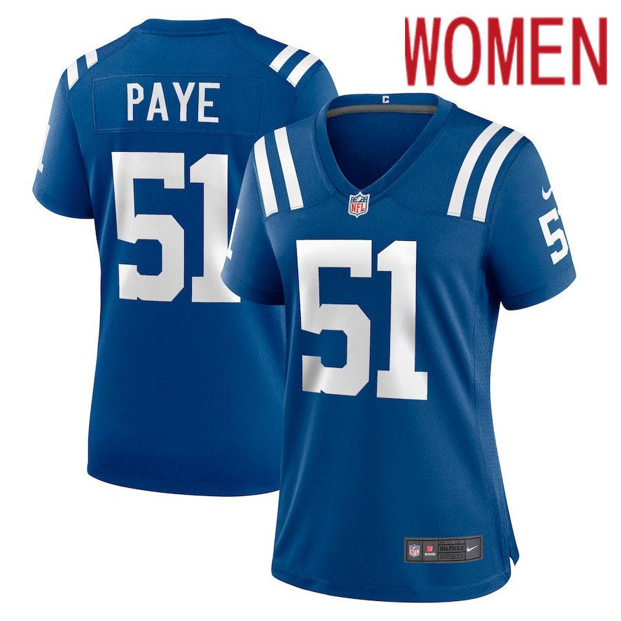Women Indianapolis Colts #51 Kwity Paye Nike Royal Game NFL Jersey->women nfl jersey->Women Jersey